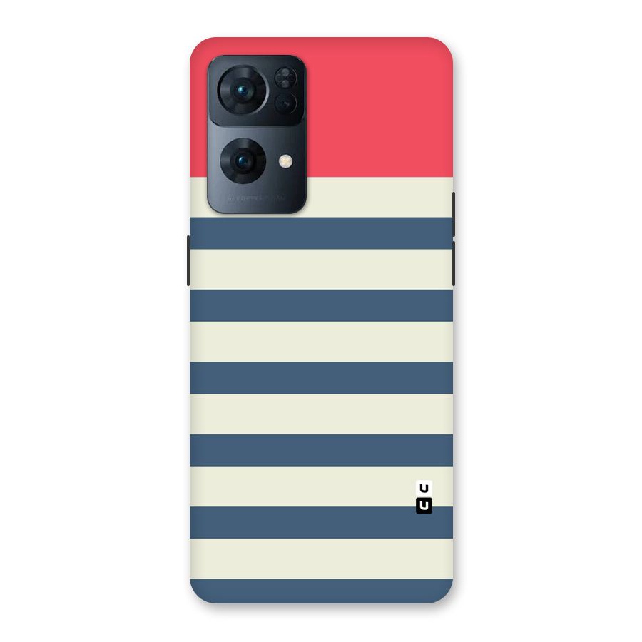 Solid Orange And Stripes Back Case for Oppo Reno7 Pro 5G