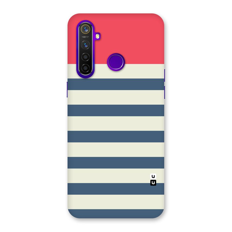 Solid Orange And Stripes Back Case for Realme 5 Pro