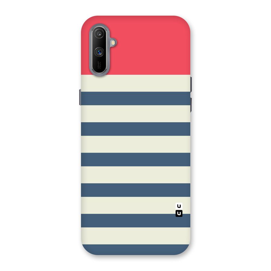 Solid Orange And Stripes Back Case for Realme C3