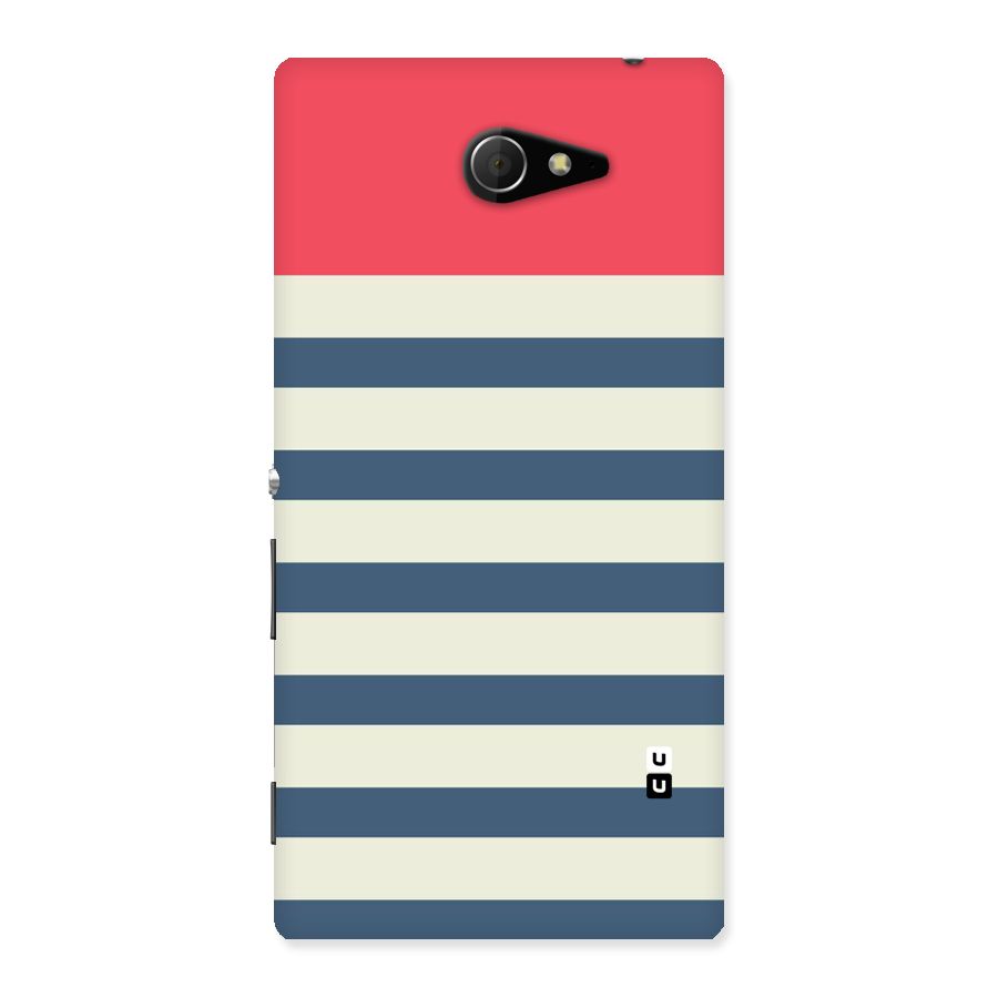 Solid Orange And Stripes Back Case for Sony Xperia M2