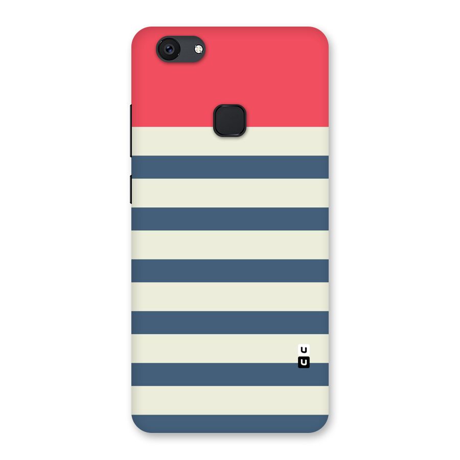 Solid Orange And Stripes Back Case for Vivo V7 Plus