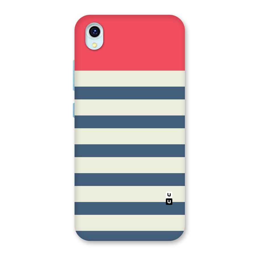 Solid Orange And Stripes Back Case for Vivo Y1s