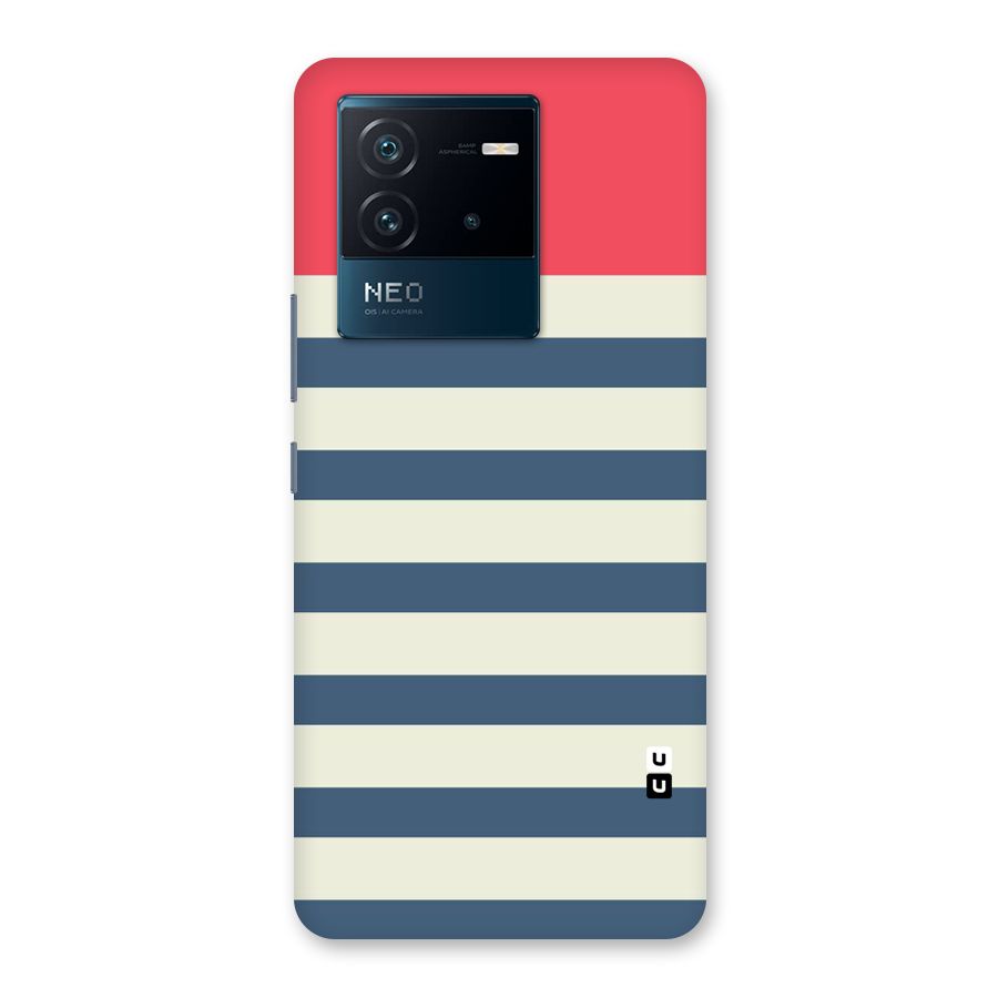 Solid Orange And Stripes Back Case for Vivo iQOO Neo 6 5G