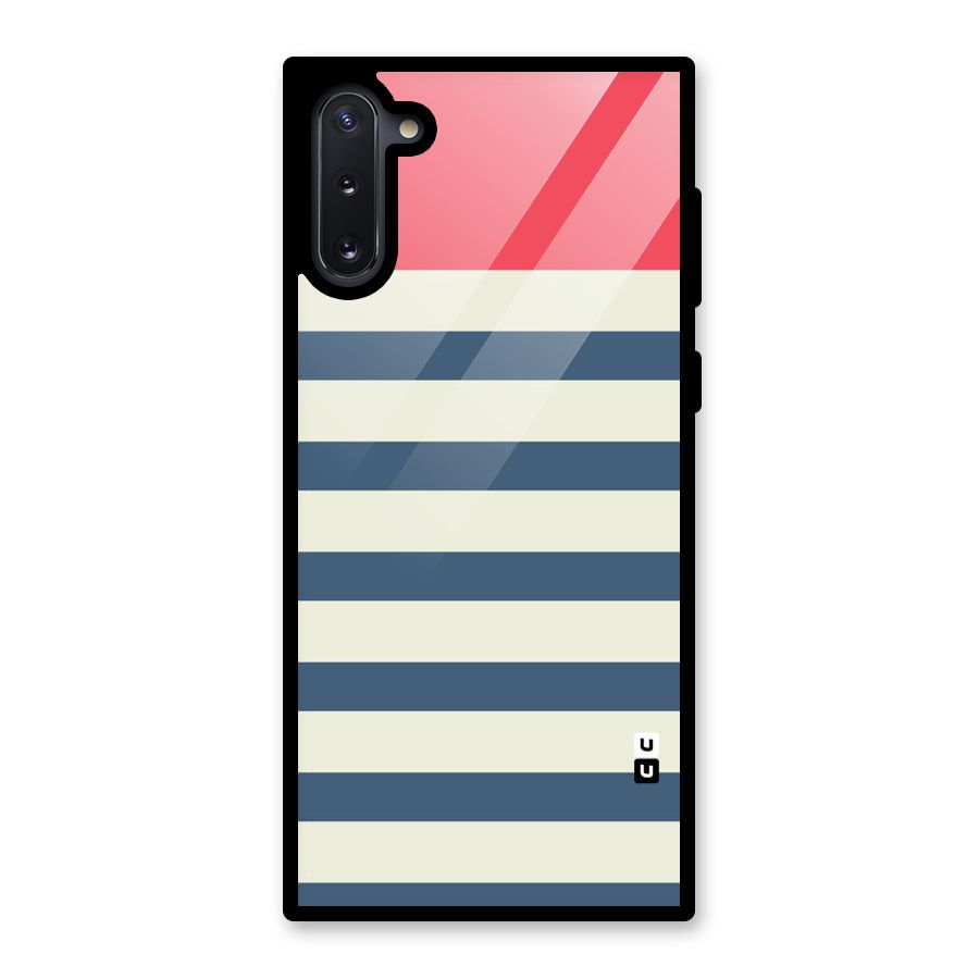 Solid Orange And Stripes Glass Back Case for Galaxy Note 10