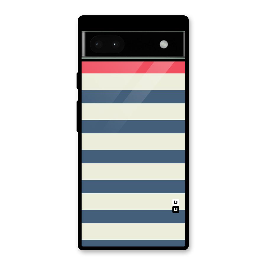 Solid Orange And Stripes Glass Back Case for Google Pixel 6a