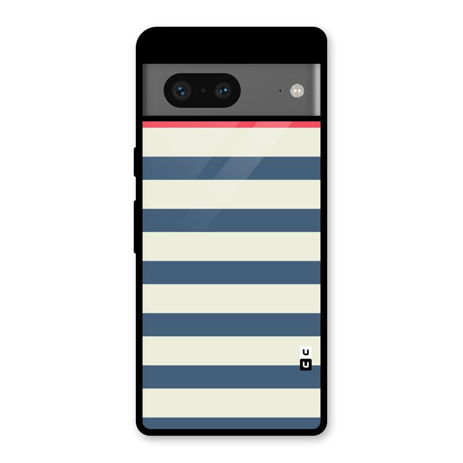 Solid Orange And Stripes Glass Back Case for Google Pixel 7