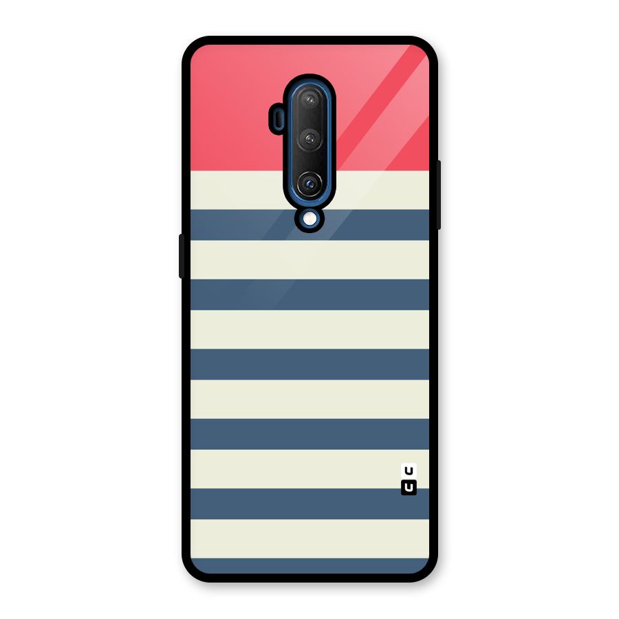 Solid Orange And Stripes Glass Back Case for OnePlus 7T Pro