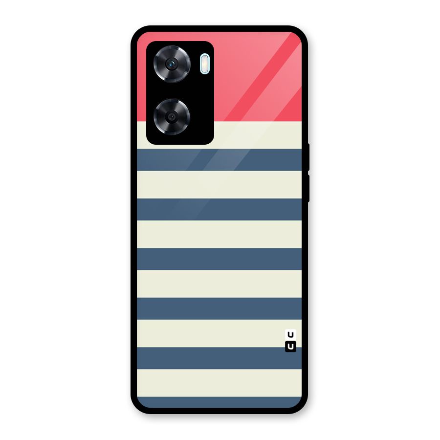 Solid Orange And Stripes Glass Back Case for Oppo A77