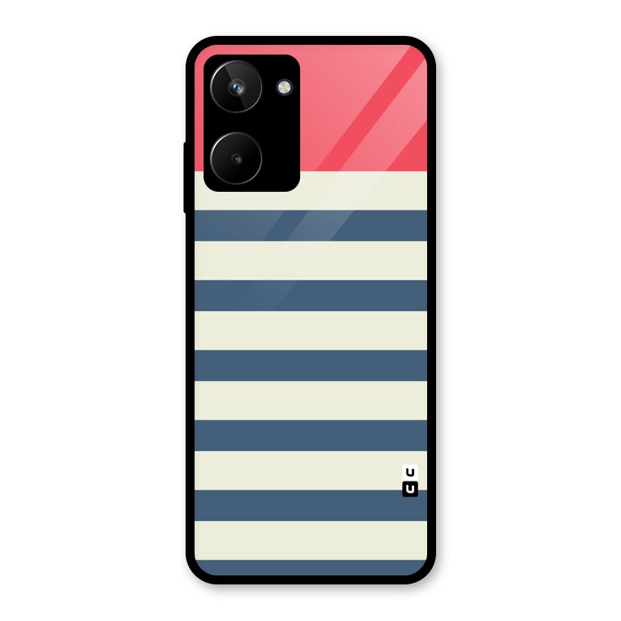 Solid Orange And Stripes Glass Back Case for Realme 10