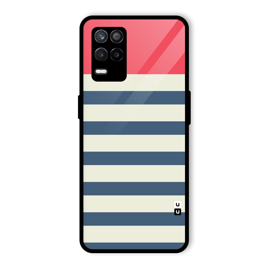 Solid Orange And Stripes Glass Back Case for Realme 9 5G