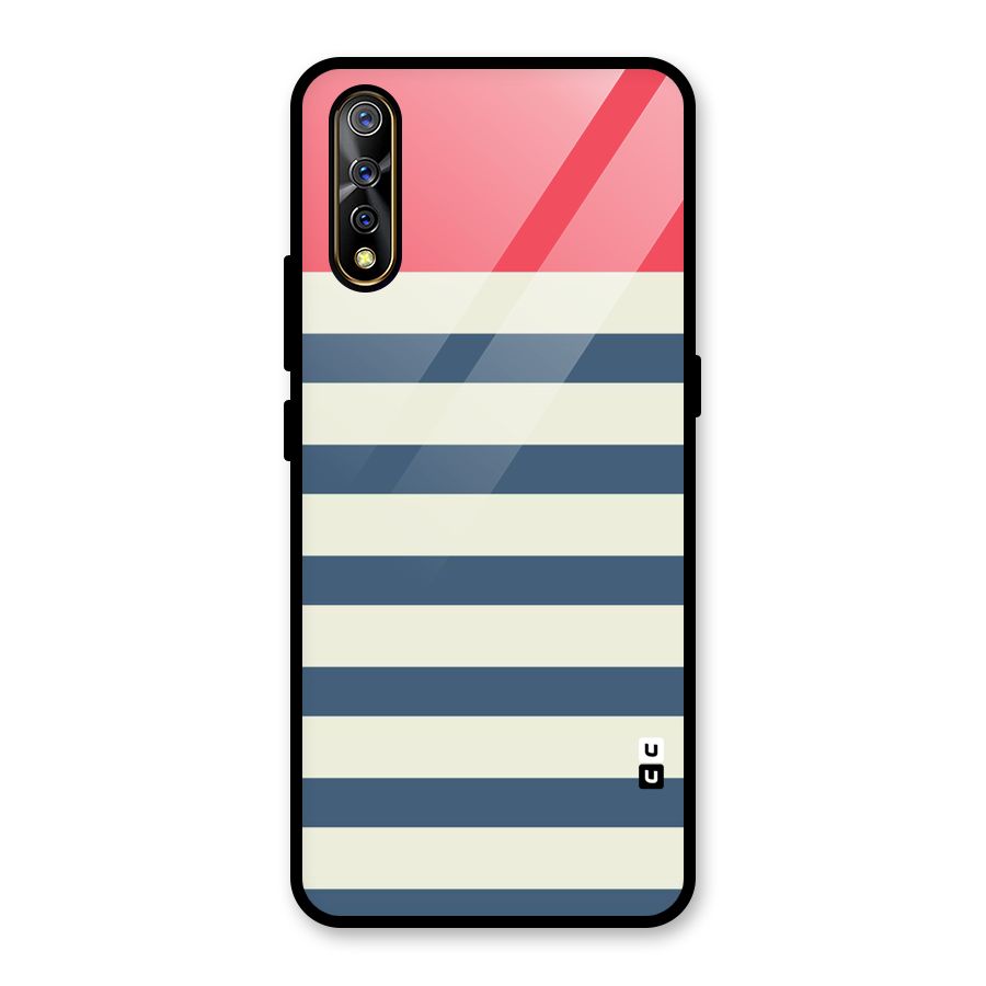 Solid Orange And Stripes Glass Back Case for Vivo S1