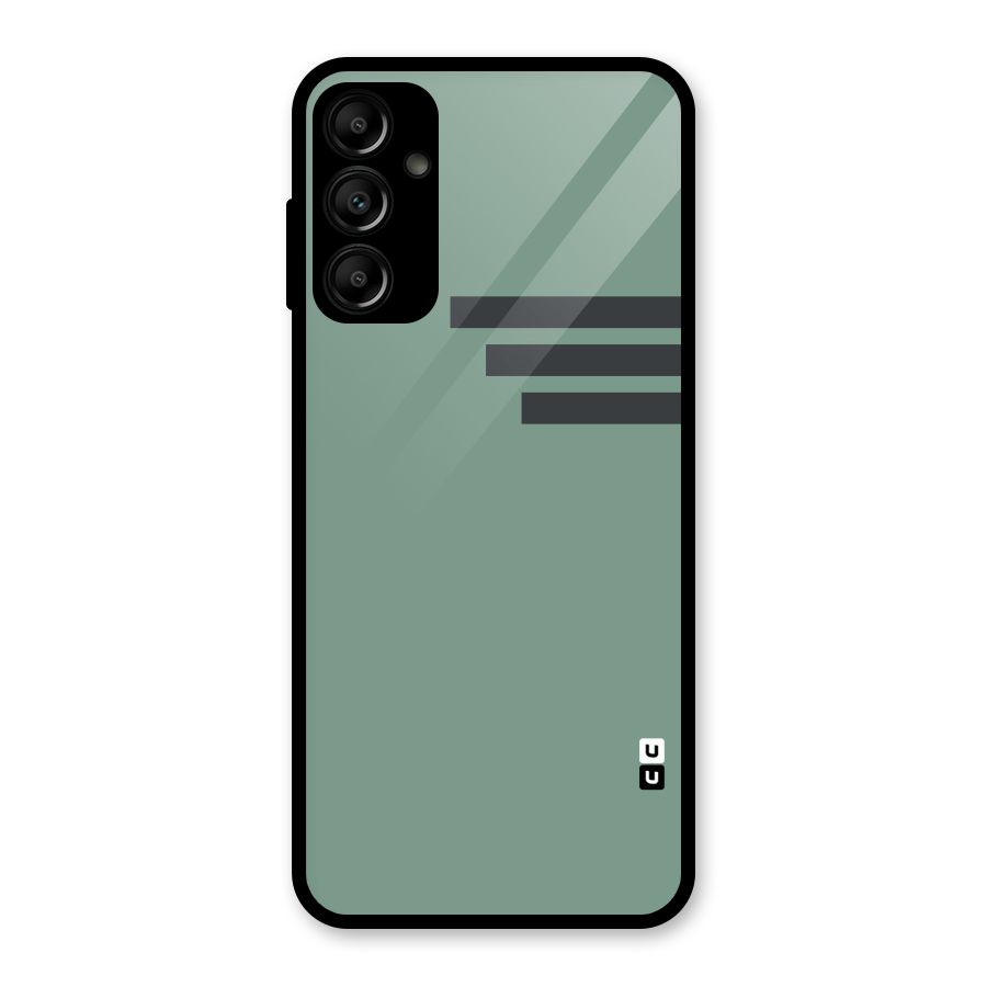 Solid Sports Stripe Glass Back Case for Galaxy A14 5G