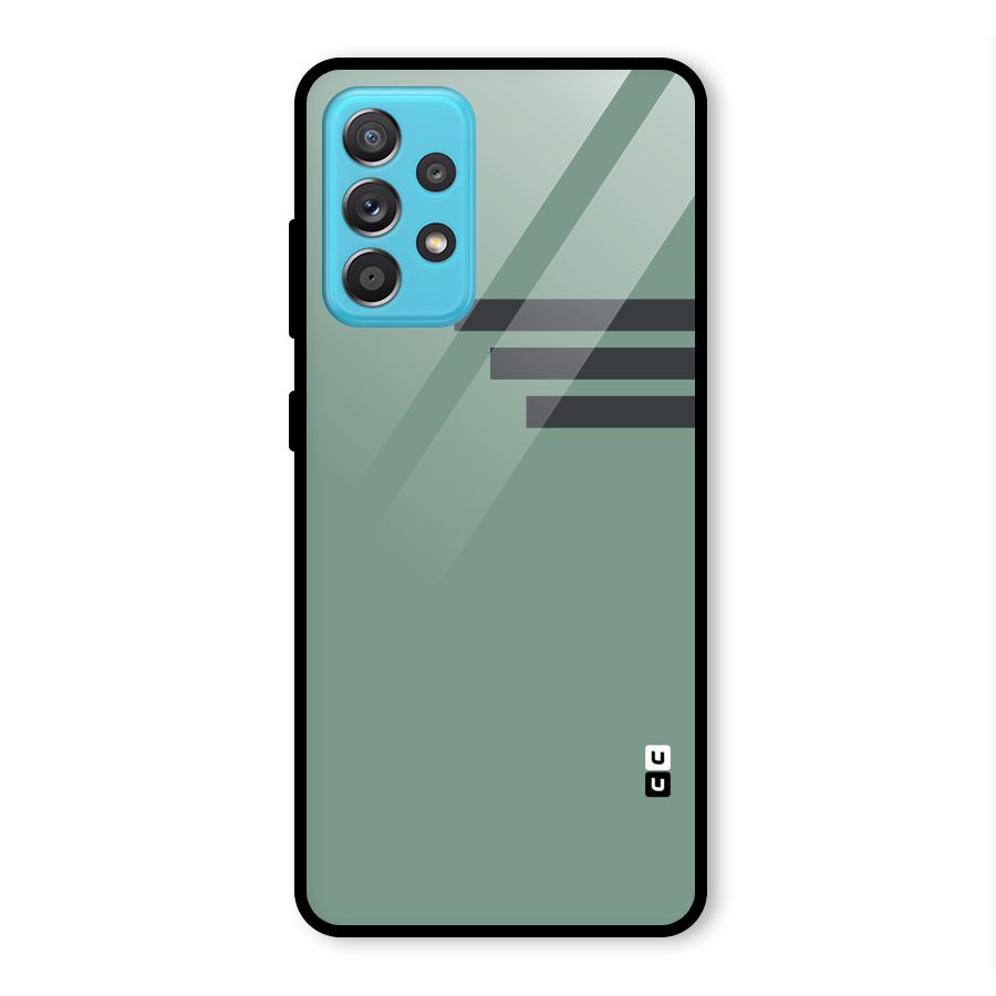 Solid Sports Stripe Glass Back Case for Galaxy A52