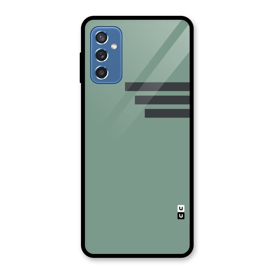 Solid Sports Stripe Glass Back Case for Galaxy M52 5G