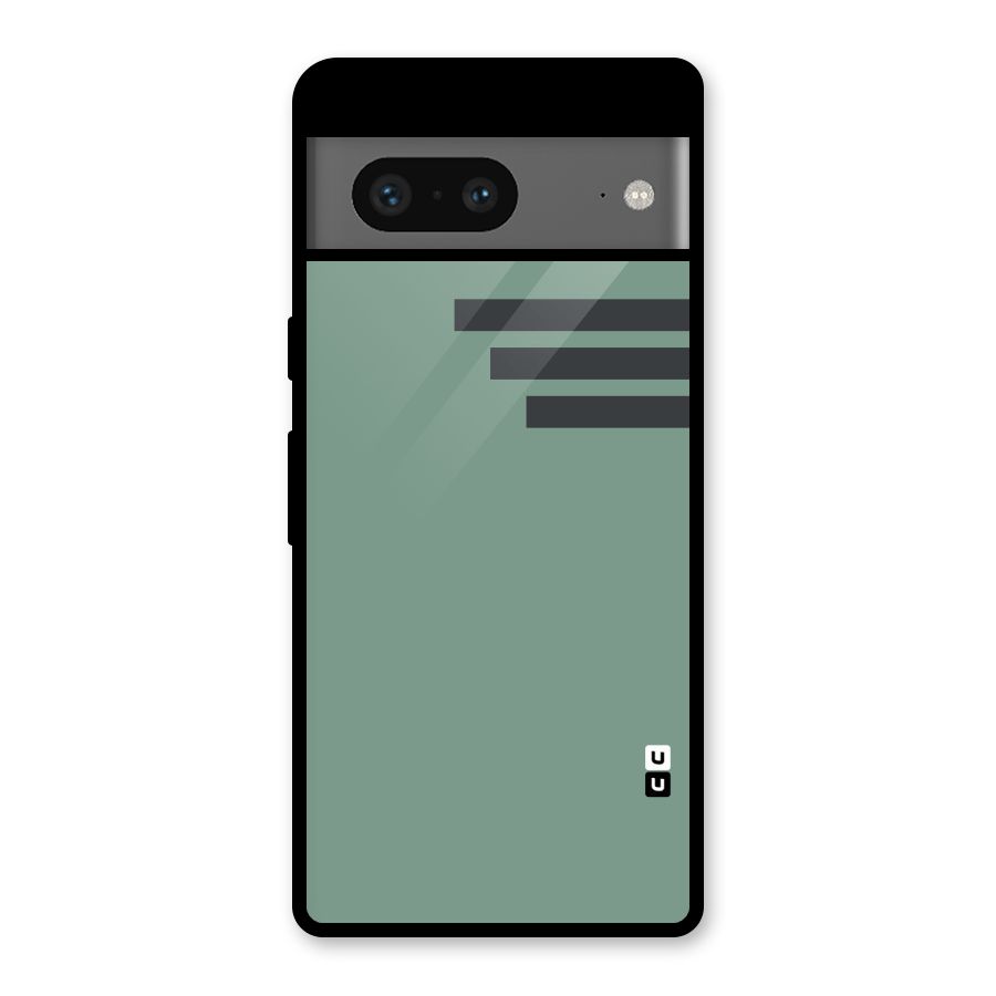 Solid Sports Stripe Glass Back Case for Google Pixel 7