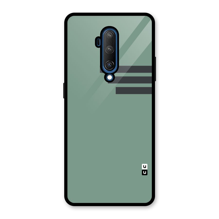 Solid Sports Stripe Glass Back Case for OnePlus 7T Pro