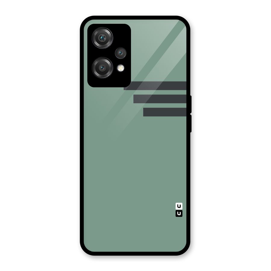 Solid Sports Stripe Glass Back Case for OnePlus Nord CE 2 Lite 5G