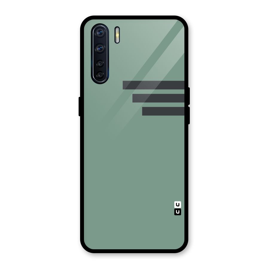 Solid Sports Stripe Glass Back Case for Oppo F15