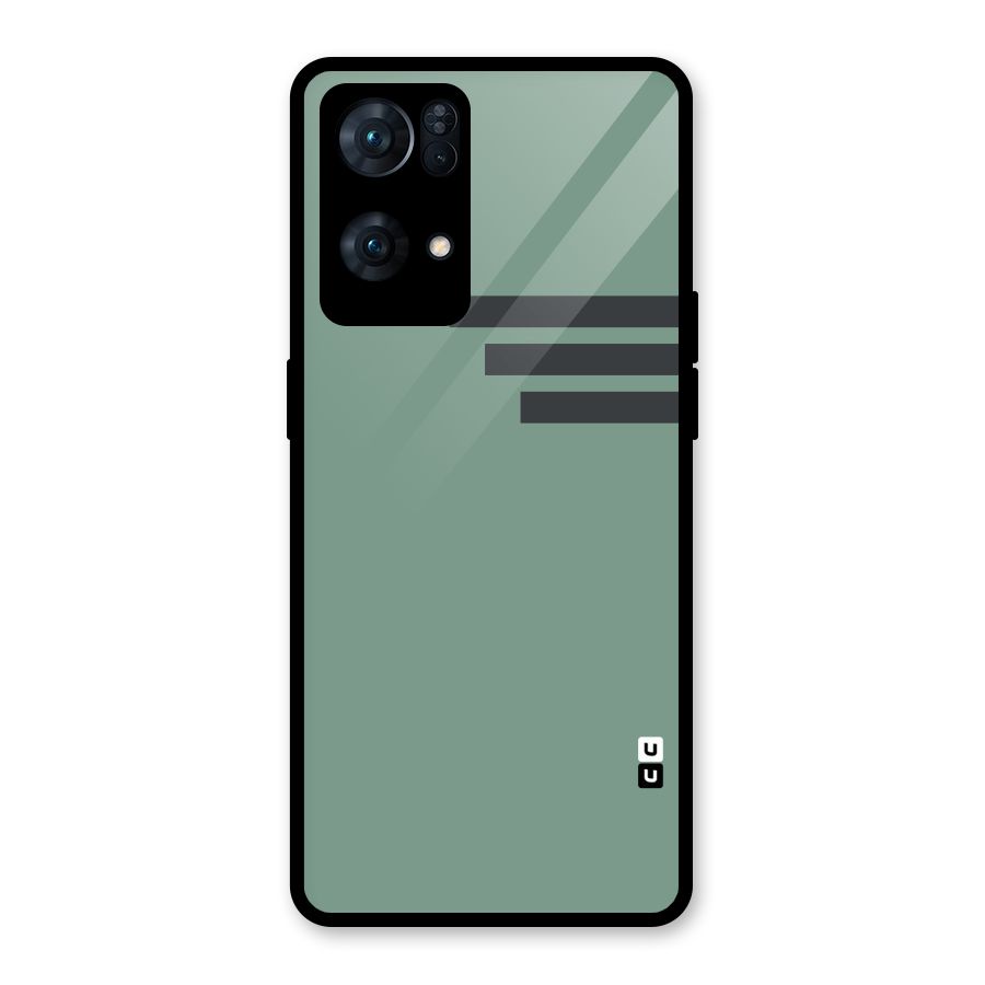 Solid Sports Stripe Glass Back Case for Oppo Reno7 Pro 5G