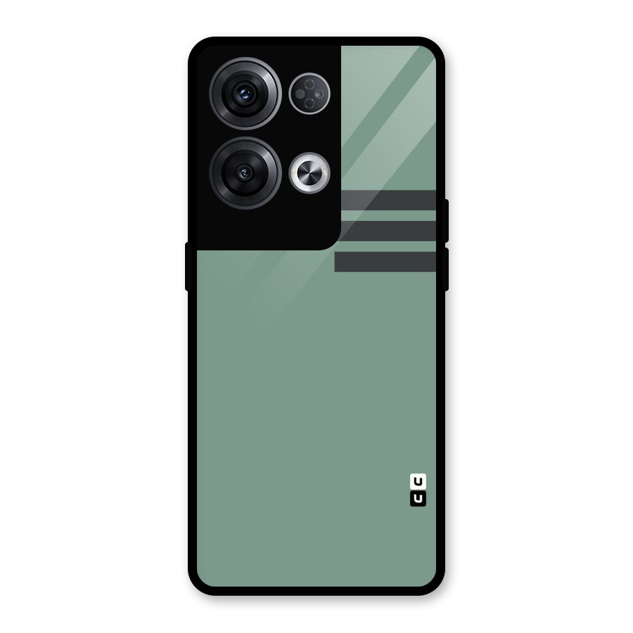 Solid Sports Stripe Glass Back Case for Oppo Reno8 Pro 5G