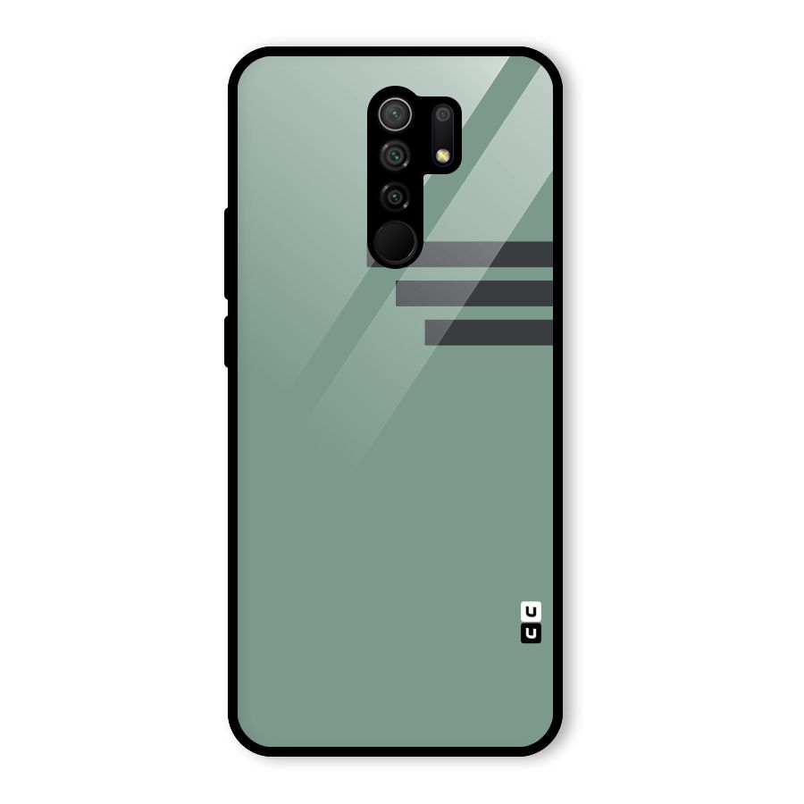 Solid Sports Stripe Glass Back Case for Poco M2