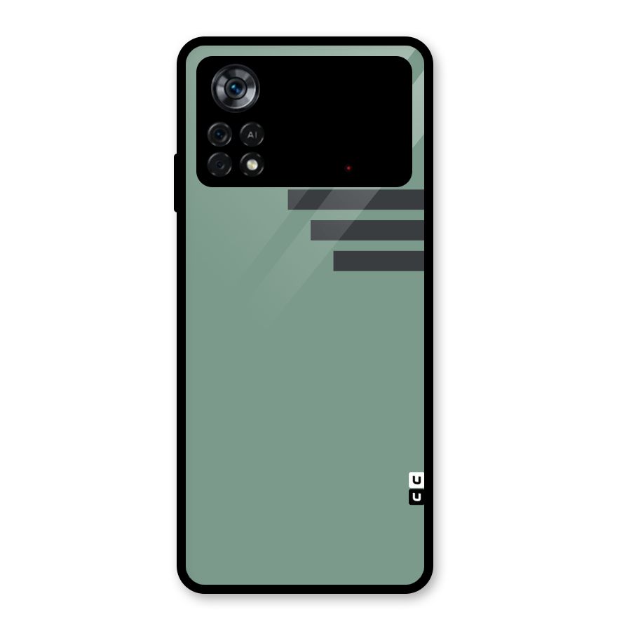 Solid Sports Stripe Glass Back Case for Poco X4 Pro 5G