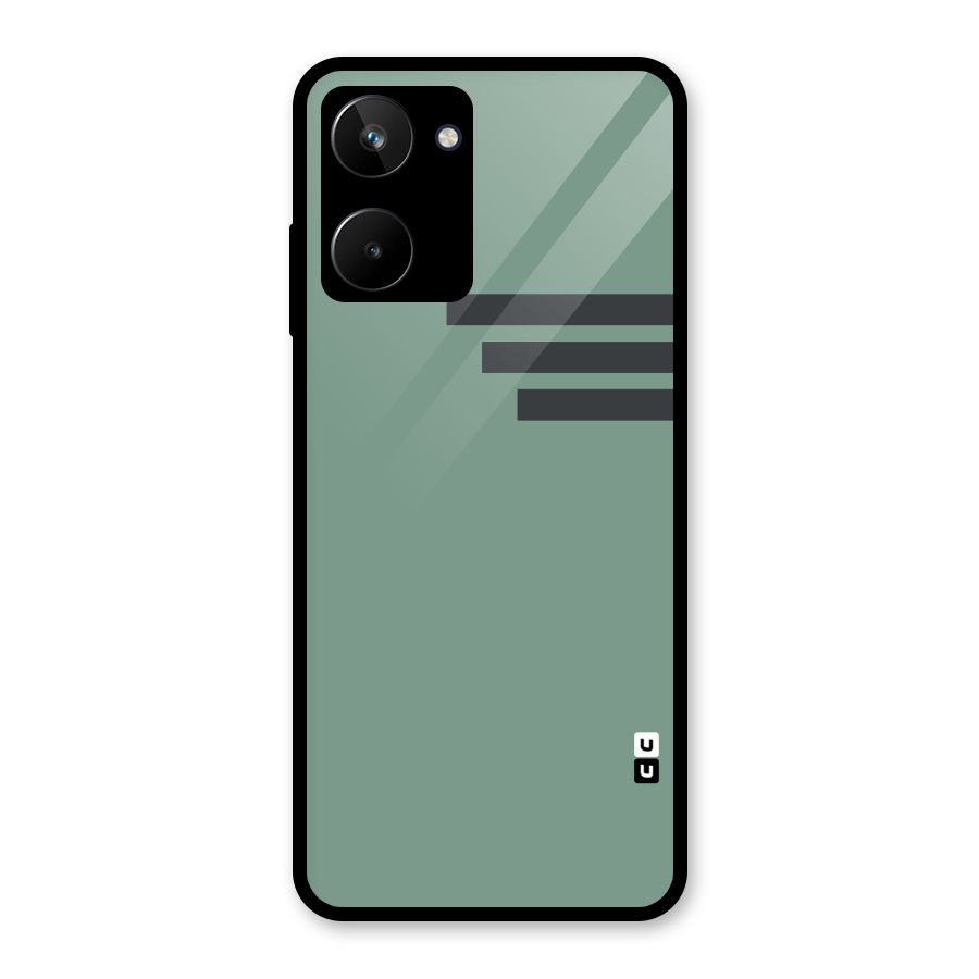 Solid Sports Stripe Glass Back Case for Realme 10