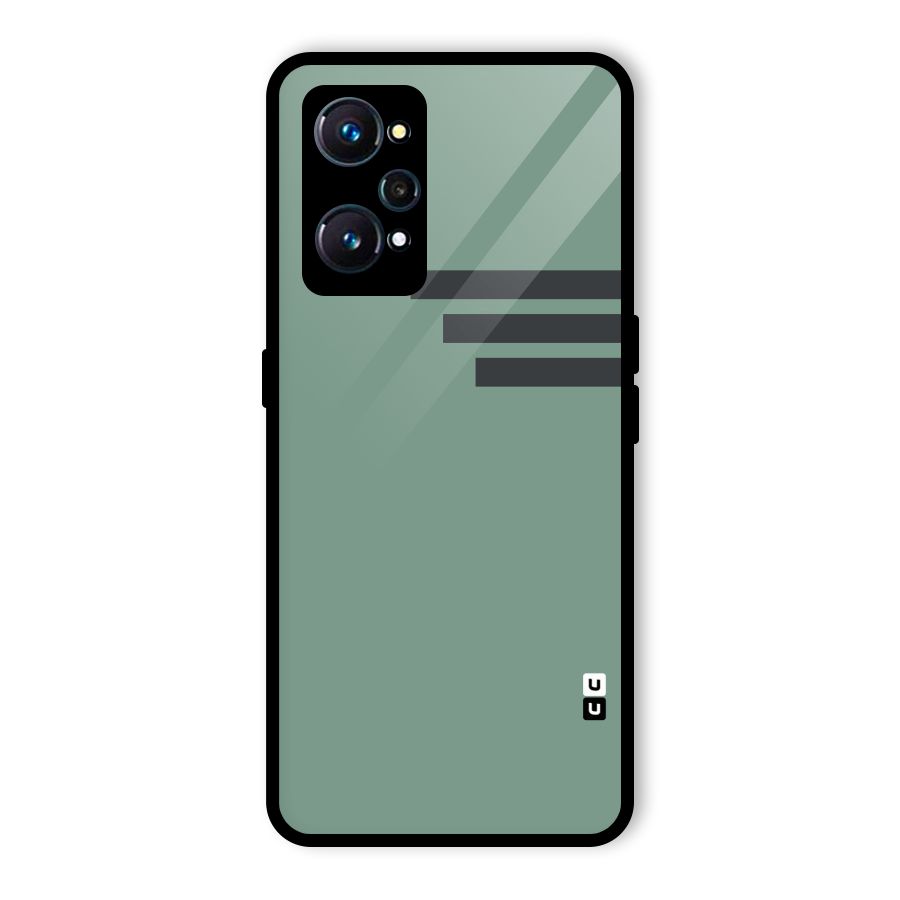 Solid Sports Stripe Glass Back Case for Realme GT 2