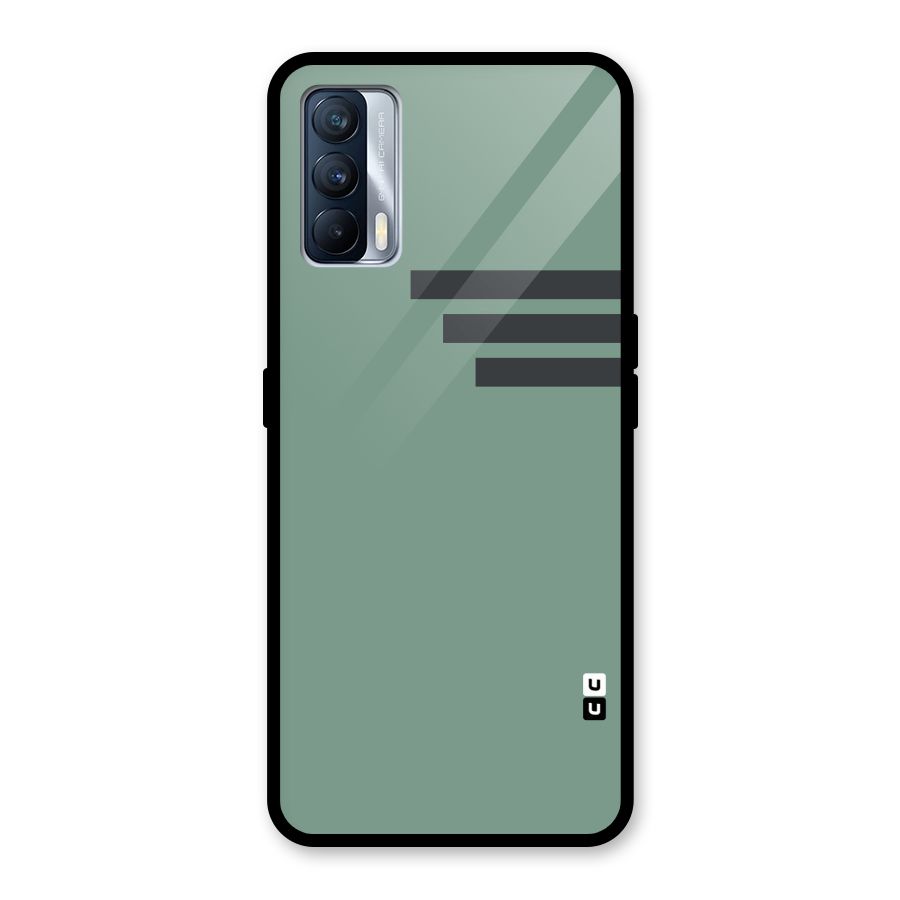 Solid Sports Stripe Glass Back Case for Realme X7