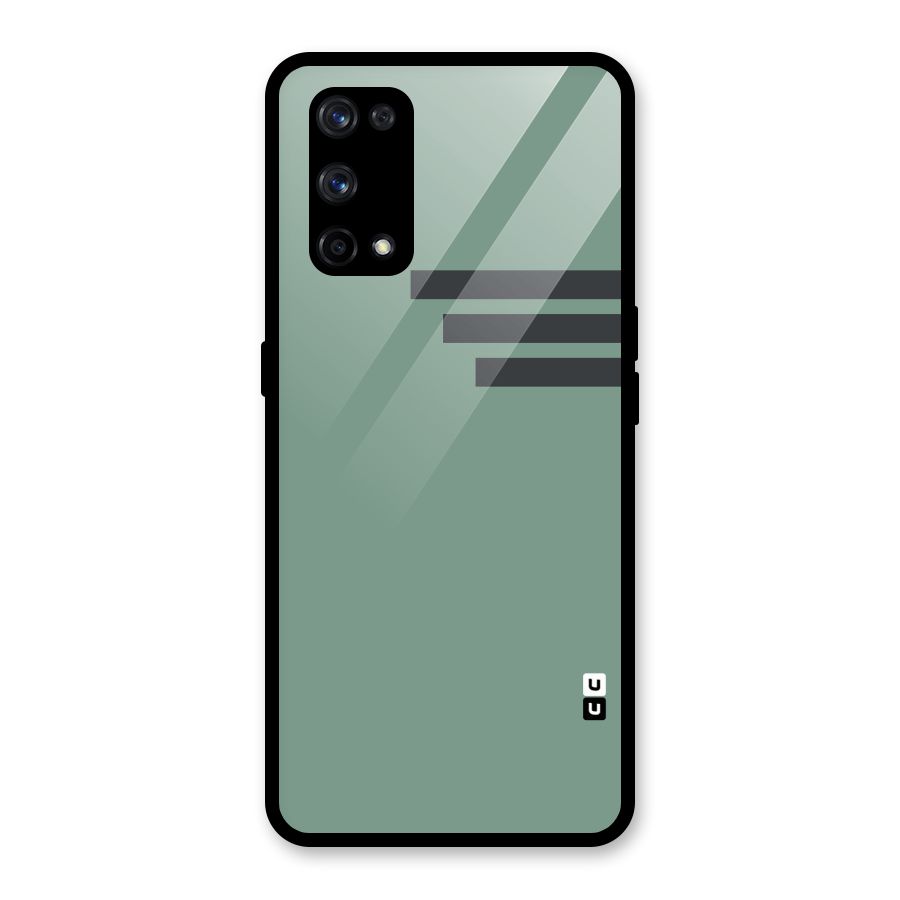 Solid Sports Stripe Glass Back Case for Realme X7 Pro