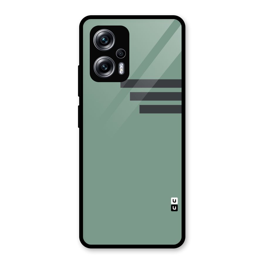 Solid Sports Stripe Glass Back Case for Redmi K50i