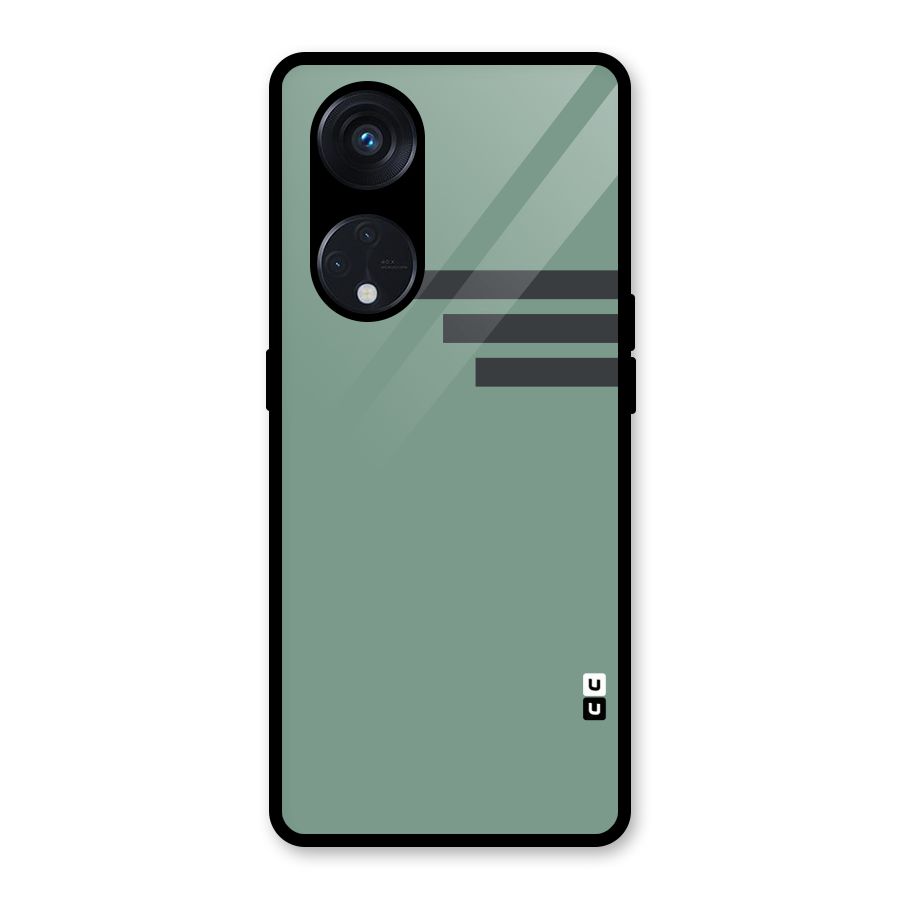 Solid Sports Stripe Glass Back Case for Reno8 T 5G