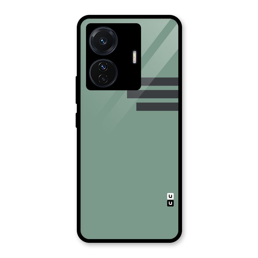 Solid Sports Stripe Glass Back Case for Vivo T1 Pro