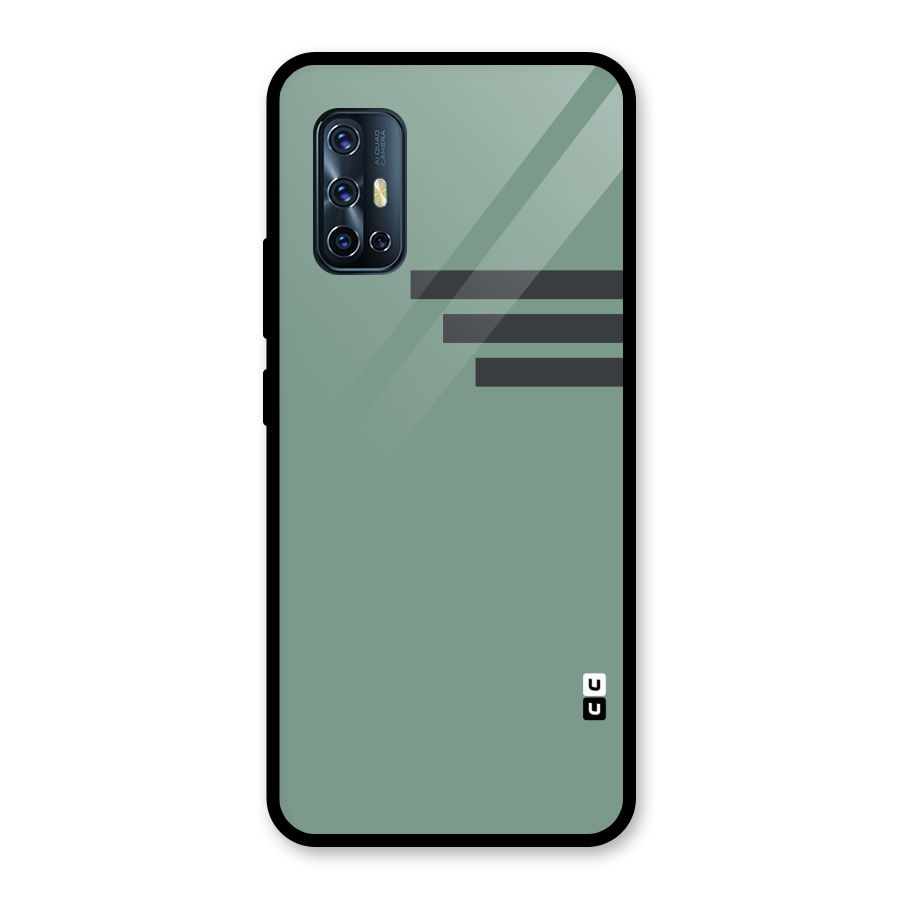 Solid Sports Stripe Glass Back Case for Vivo V17