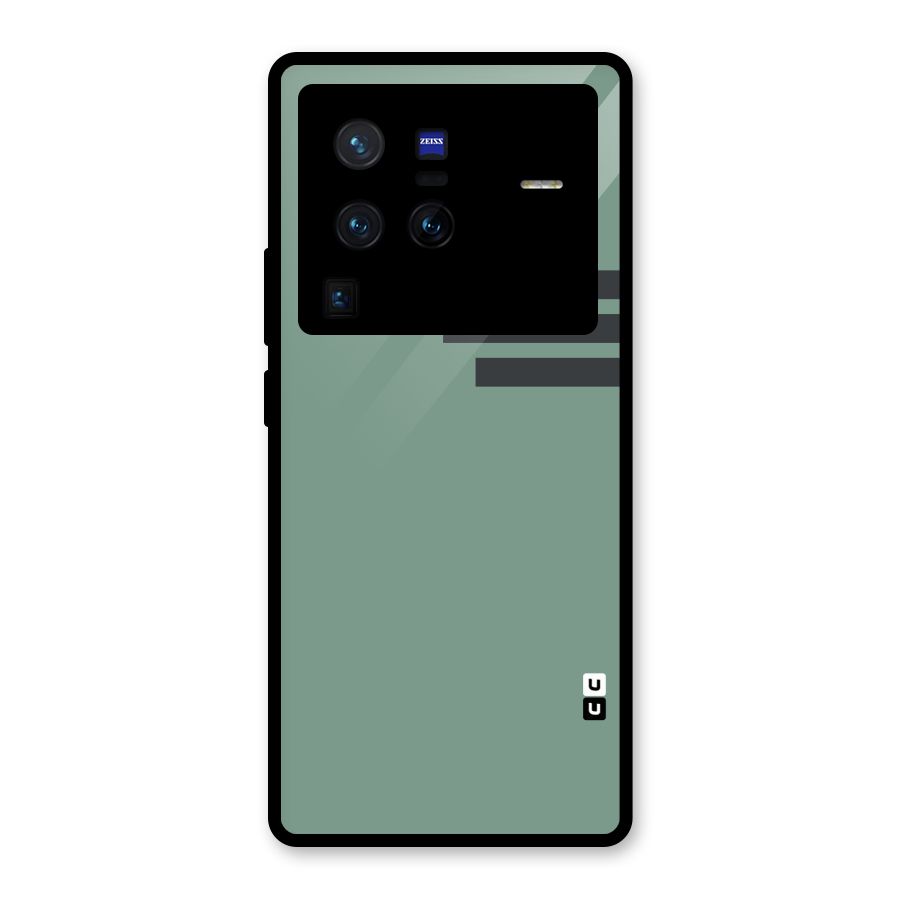 Solid Sports Stripe Glass Back Case for Vivo X80 Pro
