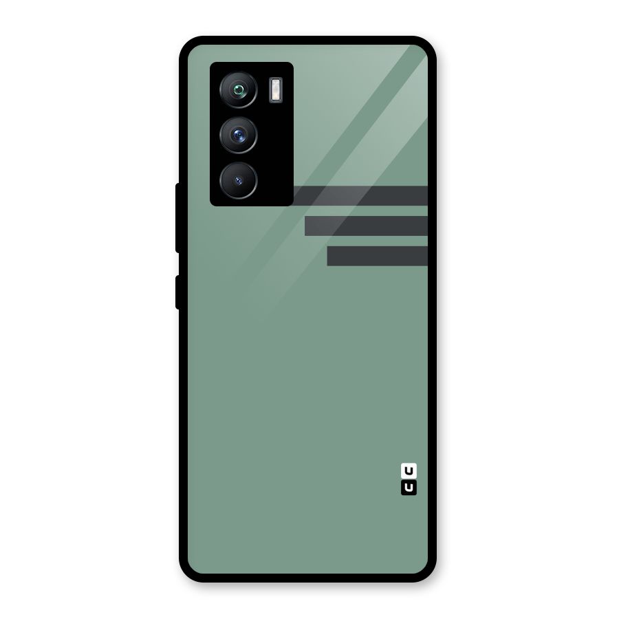 Solid Sports Stripe Glass Back Case for Vivo iQOO 9 SE