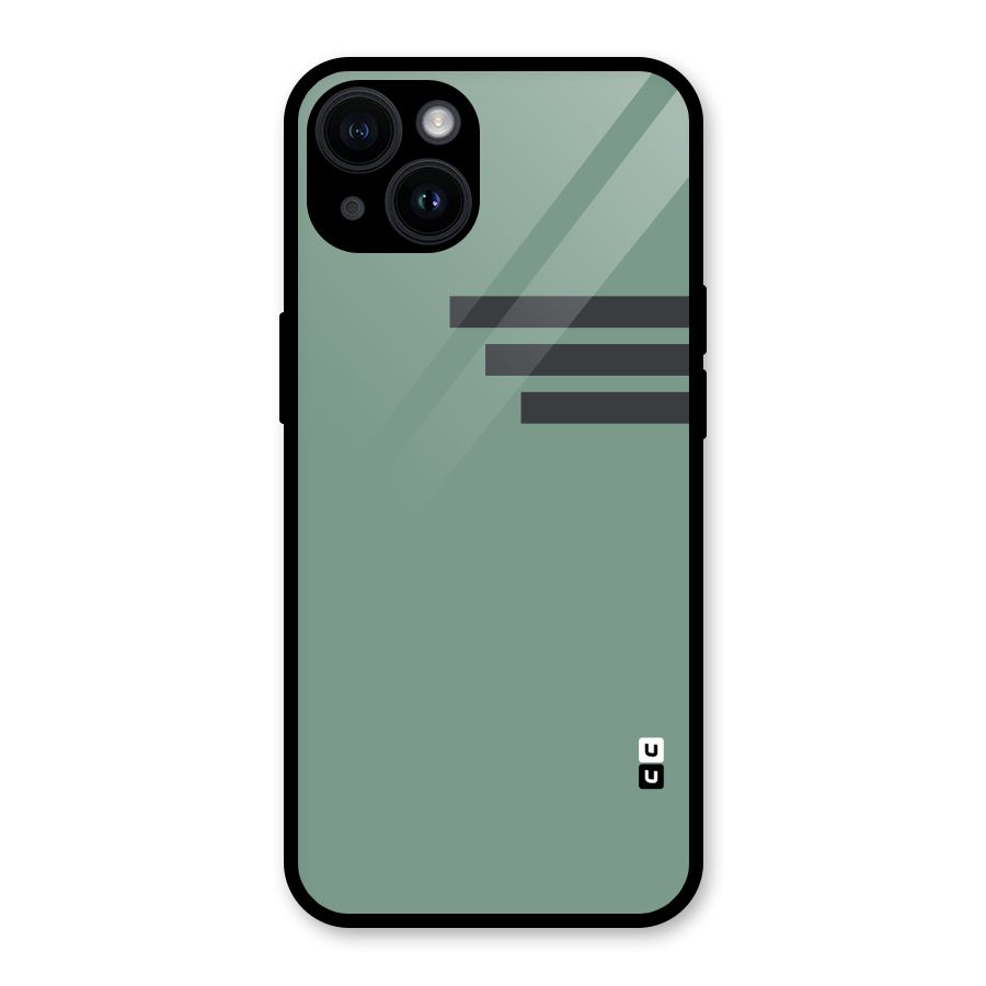 Solid Sports Stripe Glass Back Case for iPhone 14