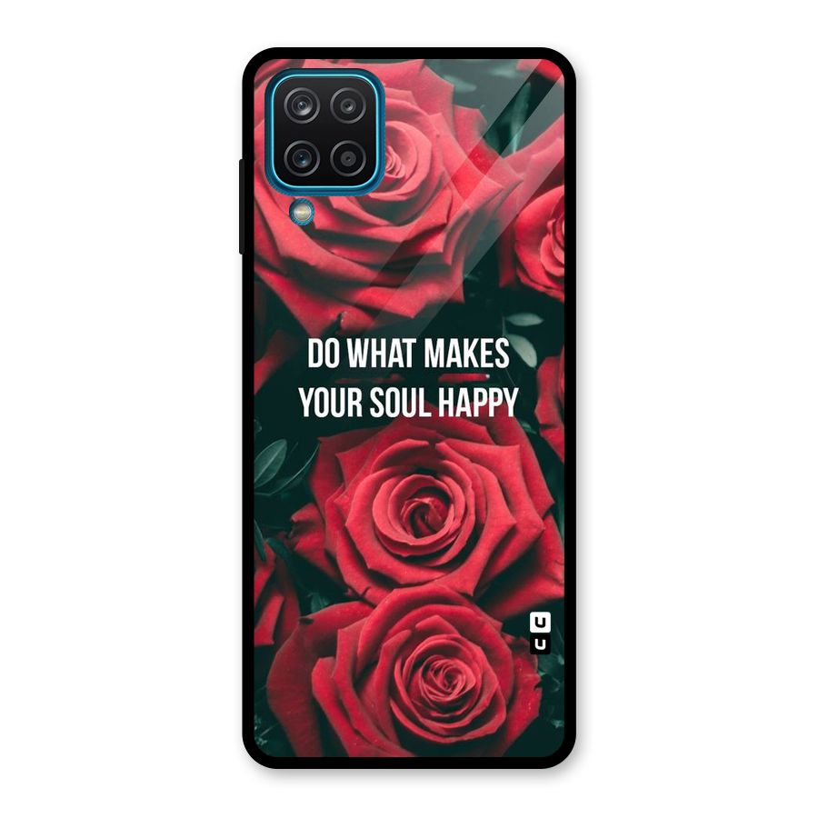 Soul Happy Glass Back Case for Galaxy A12