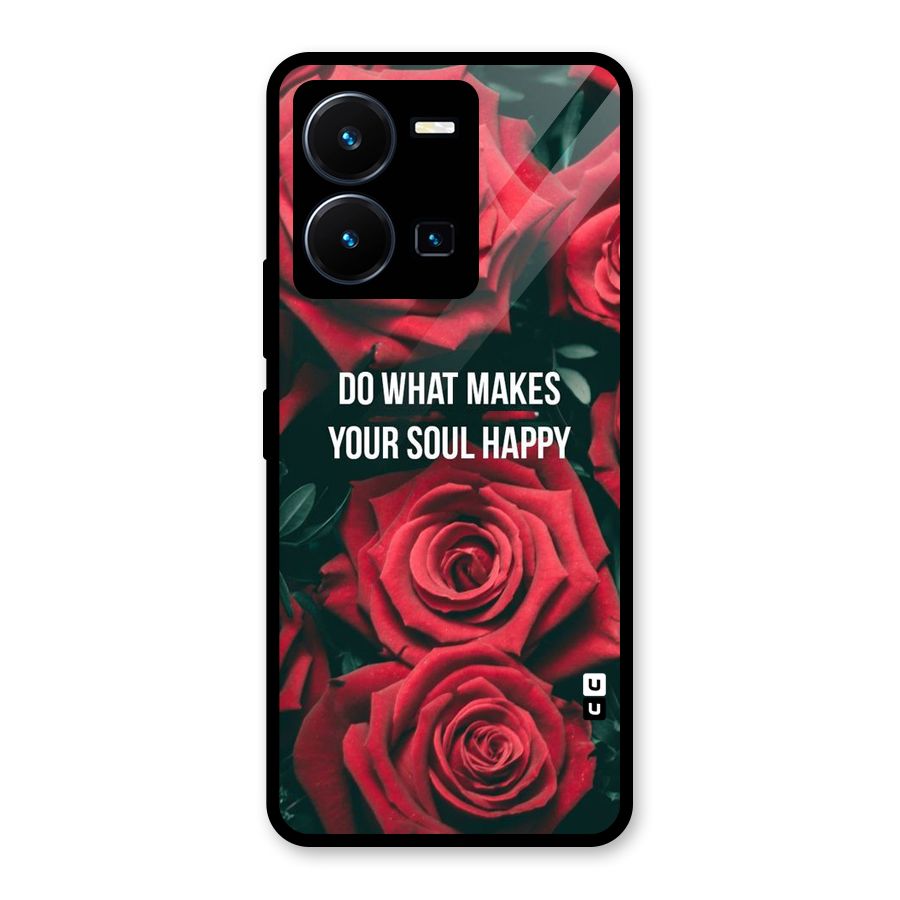 Soul Happy Glass Back Case for Vivo Y35