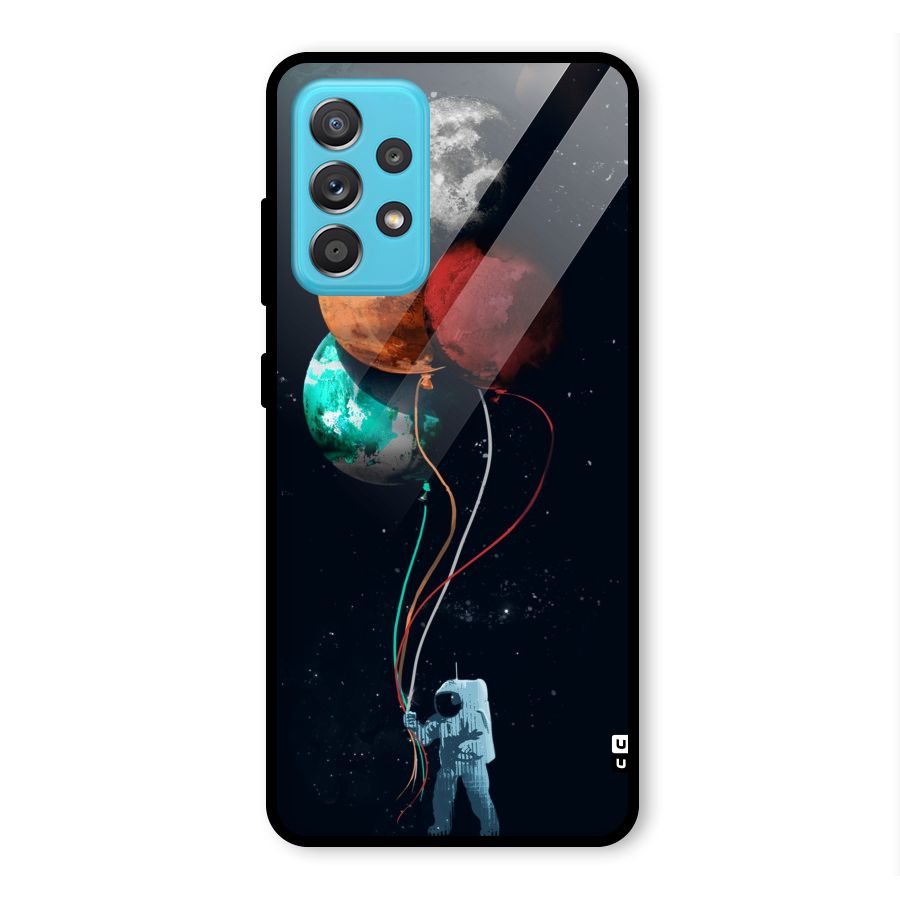 Space Balloons Glass Back Case for Galaxy A52
