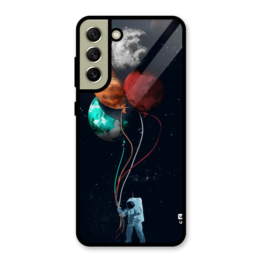 Space Balloons Glass Back Case for Galaxy S21 FE 5G