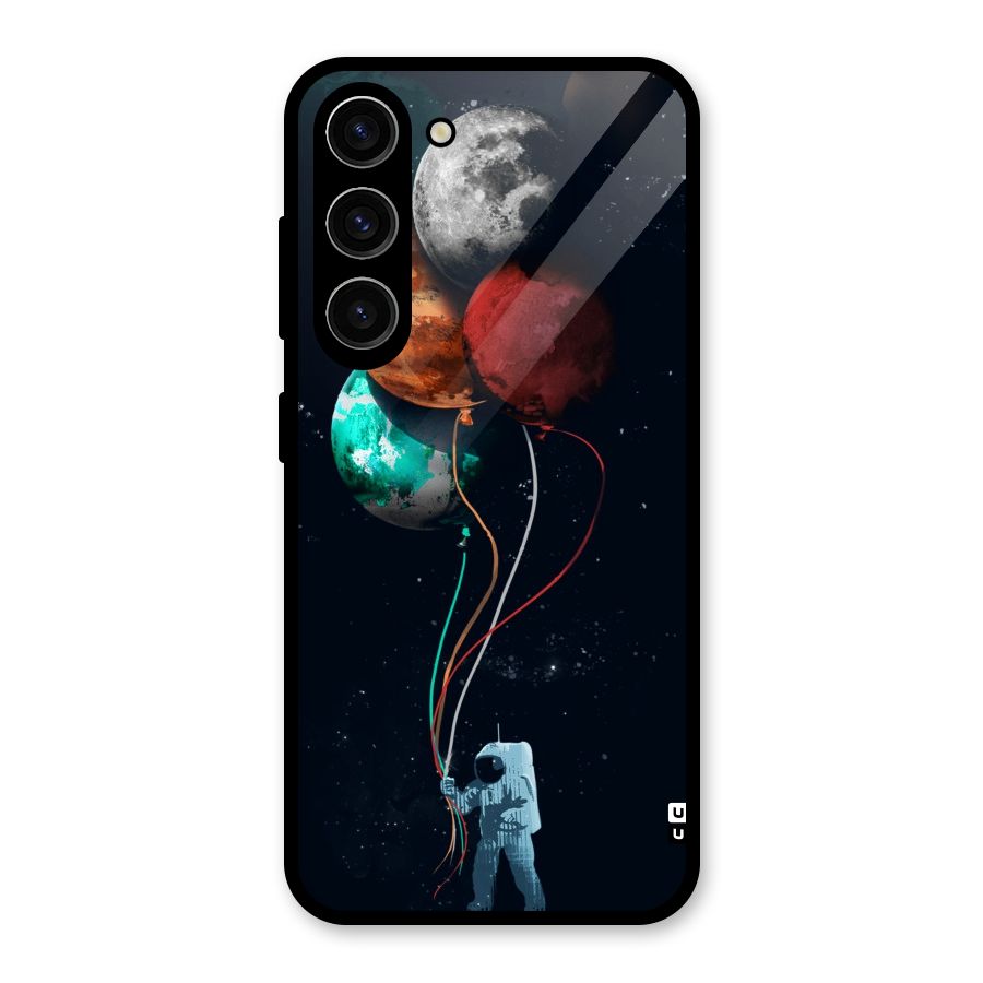 Space Balloons Glass Back Case for Galaxy S23