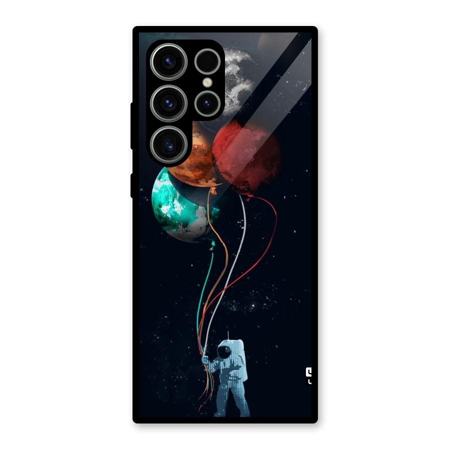 Space Balloons Glass Back Case for Galaxy S23 Ultra