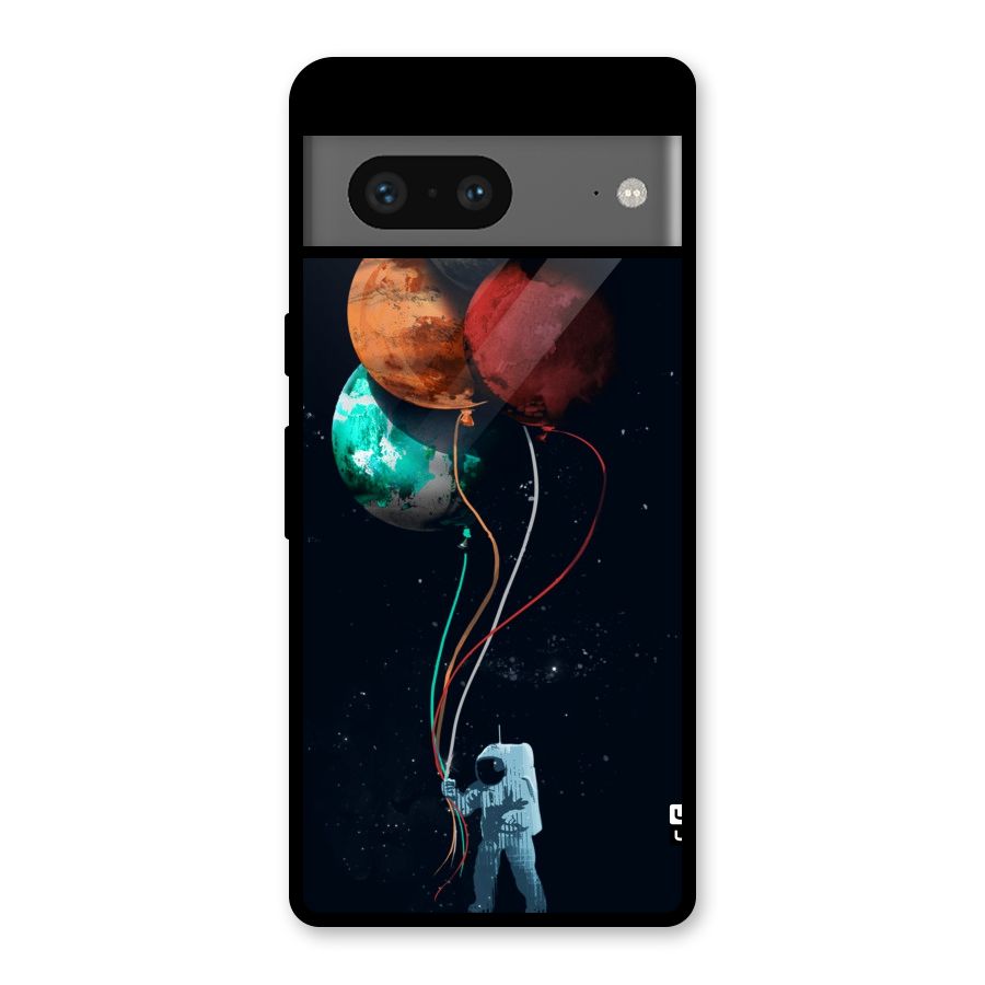 Space Balloons Glass Back Case for Google Pixel 7