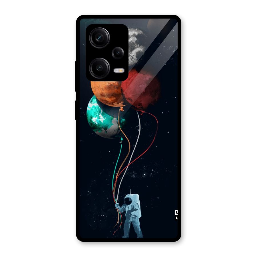 Space Balloons Glass Back Case for Redmi Note 12 Pro