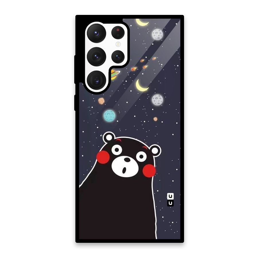 Space Bear Glass Back Case for Galaxy S22 Ultra 5G