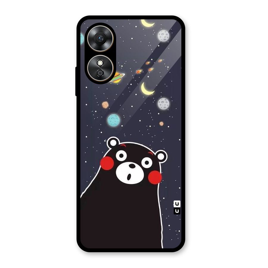 Space Bear Glass Back Case for Oppo A17