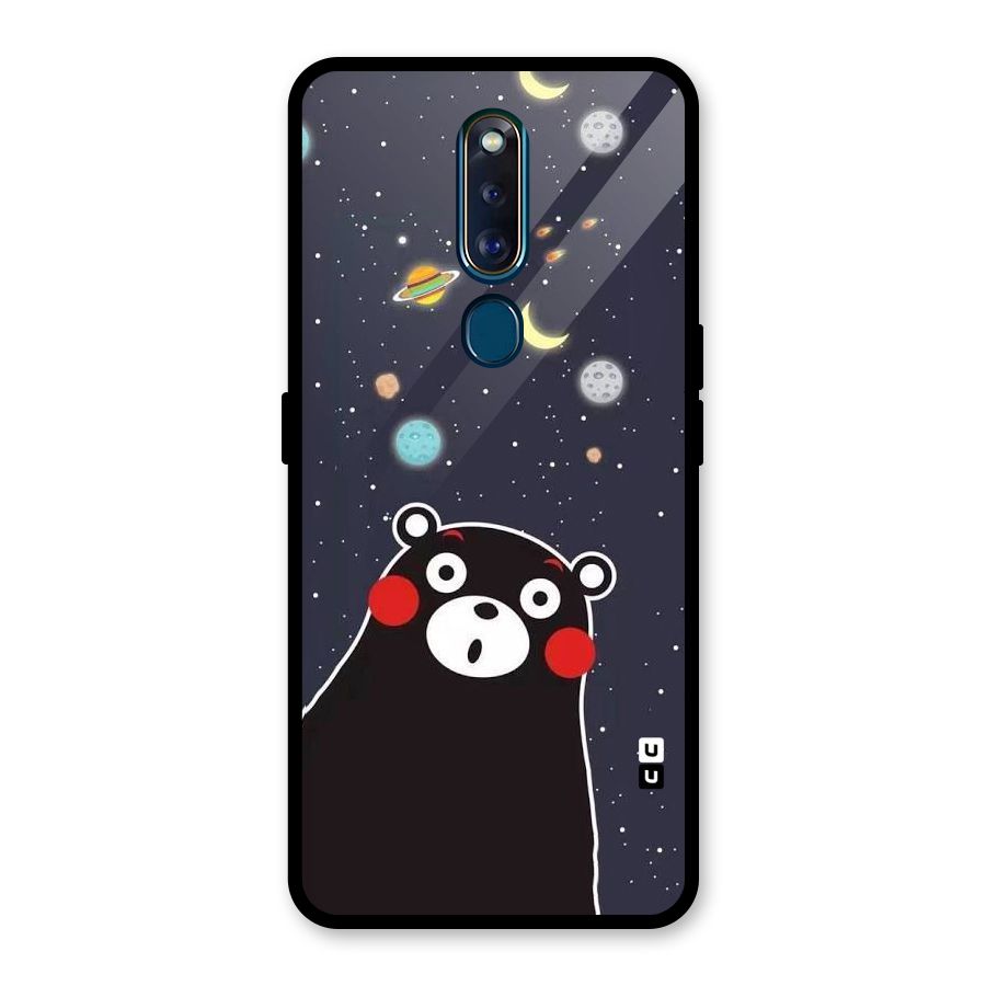 Space Bear Glass Back Case for Oppo F11 Pro
