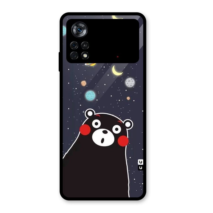 Space Bear Glass Back Case for Poco X4 Pro 5G