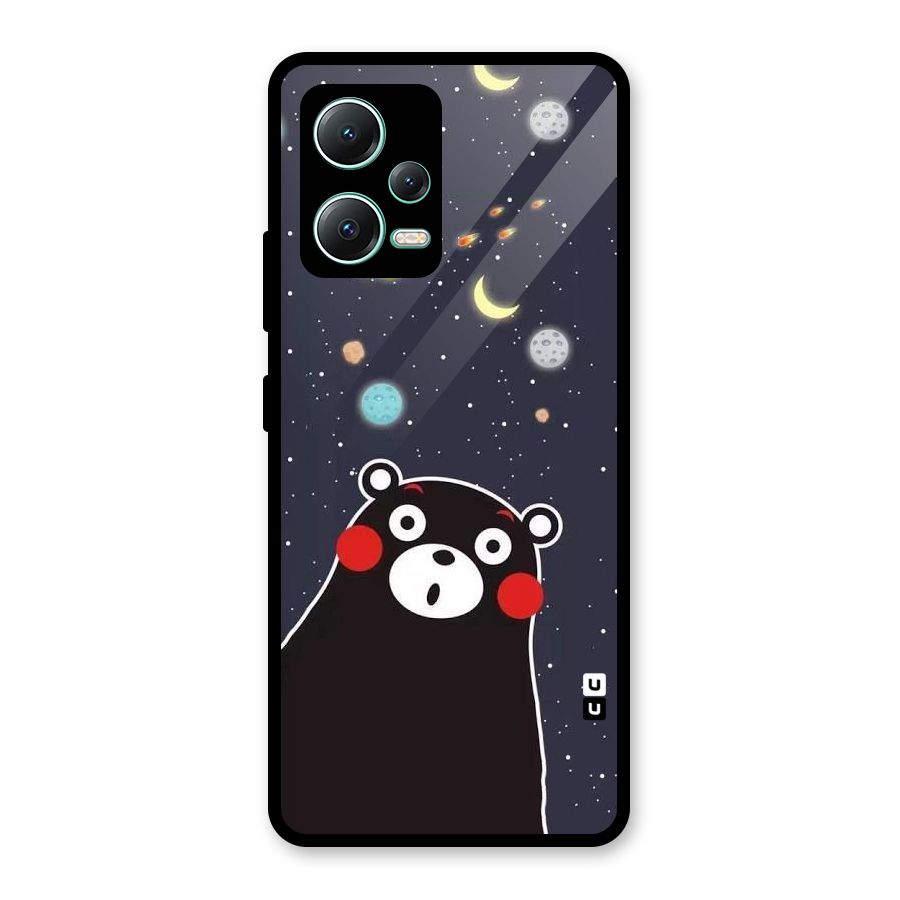 Space Bear Glass Back Case for Redmi Note 12 5G